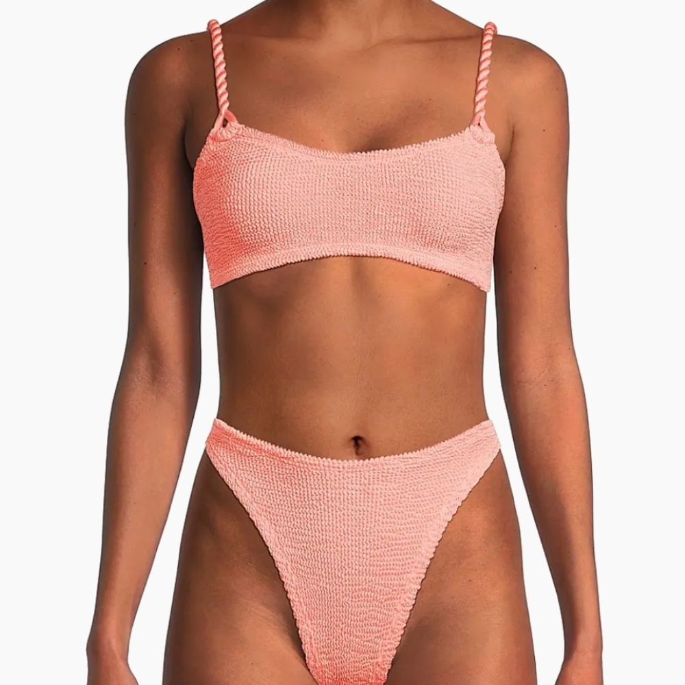 NWT Hunza G - Phoebe Bikini in Sherbet Peach Orange - One Size! - Picture 2 of 4